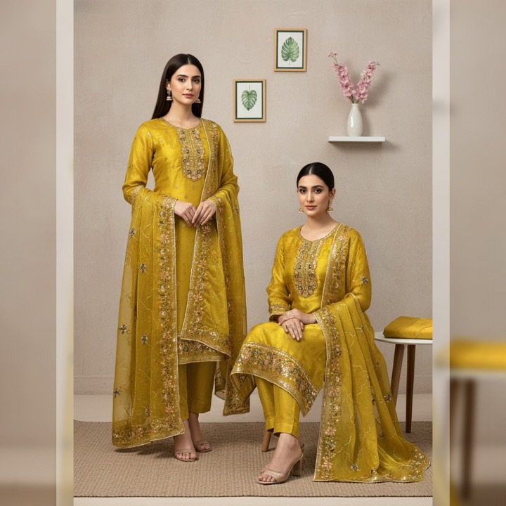 আনরেডি এম্বোডারি পার্টি ড্রেস কোডঃ506